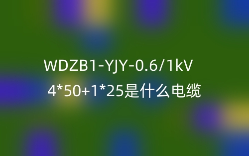 WDZB1-YJY-0.6/1kV 4*50+1*25是什么电缆?(图1) WDZB1-YJY-0.6/1kV 4*50+1*25是什么电缆?(图1)