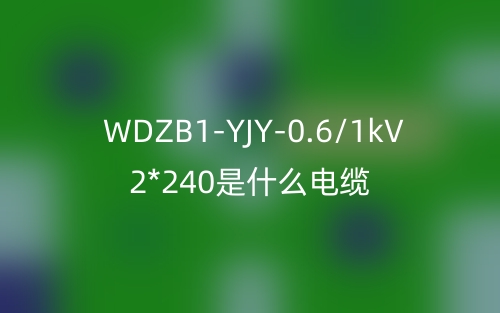 WDZB1-YJY-0.6/1kV 2*240是什么电缆?(图1) WDZB1-YJY-0.6/1kV 2*240是什么电缆?(图1)