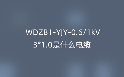 WDZB1-YJY-0.6/1kV 3*1.0是什么电缆?(图1) WDZB1-YJY-0.6/1kV 3*1.0是什么电缆?(图1)