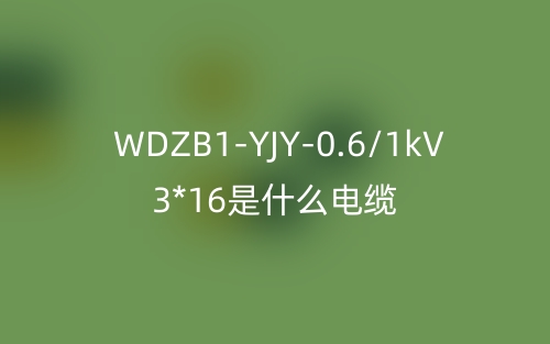 WDZB1-YJY-0.6/1kV 3*16是什么电缆?(图1) WDZB1-YJY-0.6/1kV 3*16是什么电缆?(图1)
