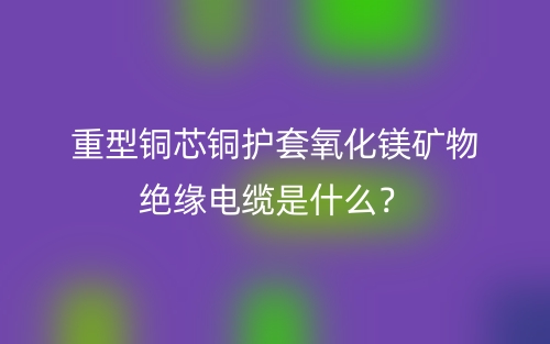 重型铜芯铜护套氧化镁矿物绝缘电缆是什么?(图1) 重型铜芯铜护套氧化镁矿物绝缘电缆是什么?(图1)