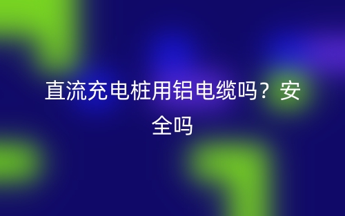 直流充电桩用铝电缆吗?安全吗?(图1) 直流充电桩用铝电缆吗?安全吗?(图1)
