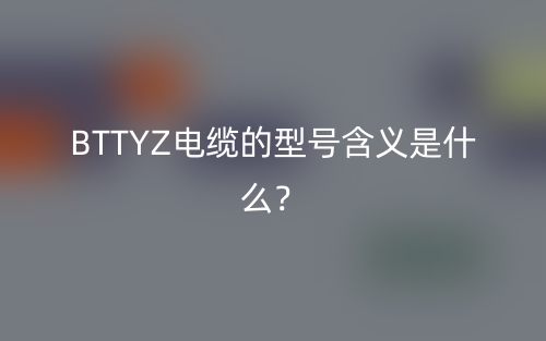 BTTYZ电缆的型号含义是什么?(图1) BTTYZ电缆的型号含义是什么?(图1)
