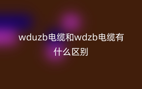 wduzb电缆和wdzb电缆有什么区别?(图1) wduzb电缆和wdzb电缆有什么区别?(图1)