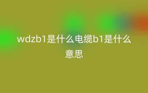 wdzb1是什么电缆b1是什么意思?(图1) wdzb1是什么电缆b1是什么意思?(图1)