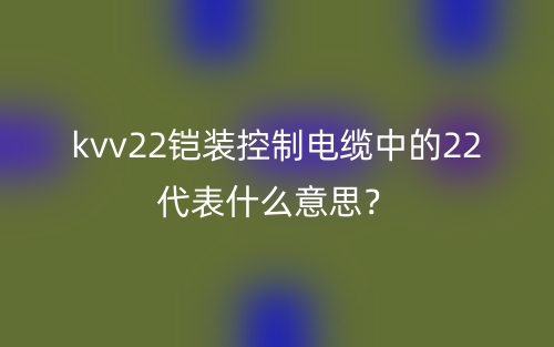 kvv22铠装控制电缆中的22代表什么意思?(图1) kvv22铠装控制电缆中的22代表什么意思?(图1)