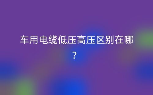 车用电缆低压高压区别在哪?(图1) 车用电缆低压高压区别在哪?(图1)