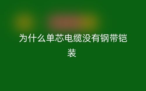 为什么单芯电缆没有钢带铠装?(图1) 为什么单芯电缆没有钢带铠装?(图1)