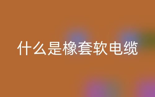 什么是橡套软电缆?(图1) 什么是橡套软电缆?(图1)