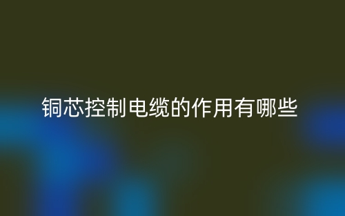 铜芯控制电缆的作用有哪些?(图1) 铜芯控制电缆的作用有哪些?(图1)