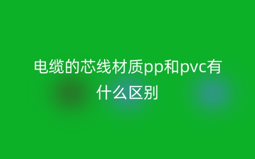 电缆的芯线材质pp和pvc有什么区别?(图1) 电缆的芯线材质pp和pvc有什么区别?(图1)