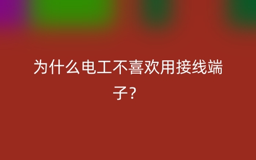 为什么电工不喜欢用接线端子?(图1) 为什么电工不喜欢用接线端子?(图1)