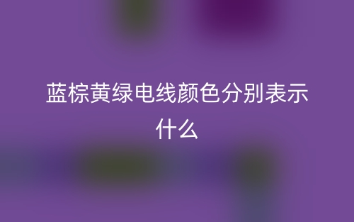 蓝棕黄绿电线颜色分别表示什么？(图1)