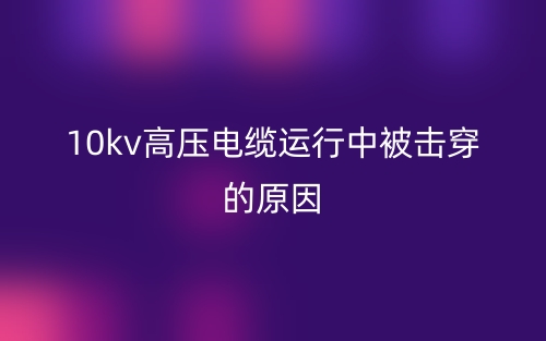 10kv高压电缆运行中被击穿的原因(图1) 10kv高压电缆运行中被击穿的原因(图1)