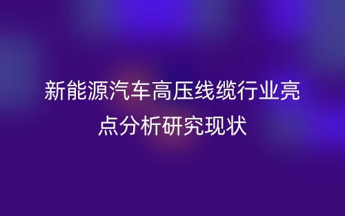 新能源汽车高压线缆行业亮点分析研究现状(图1) 新能源汽车高压线缆行业亮点分析研究现状(图1)