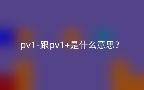 pv1-跟pv1+是什么意思?(图1) pv1-跟pv1+是什么意思?(图1)