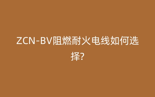 ZCN-BV阻燃耐火电线如何选择?(图1) ZCN-BV阻燃耐火电线如何选择?(图1)