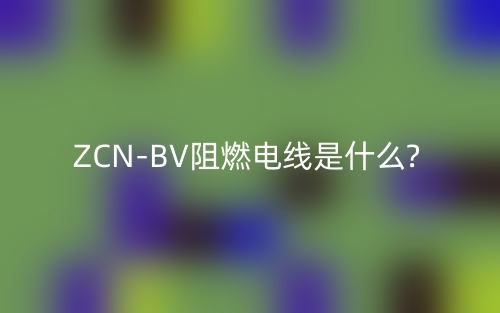 ZCN-BV阻燃电线是什么?(图1) ZCN-BV阻燃电线是什么?(图1)
