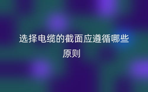 选择电缆的截面应遵循哪些原则?(图1) 选择电缆的截面应遵循哪些原则?(图1)