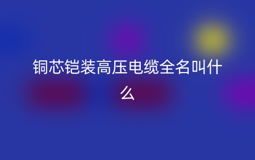 铜芯铠装高压电缆全名叫什么?(图1) 铜芯铠装高压电缆全名叫什么?(图1)