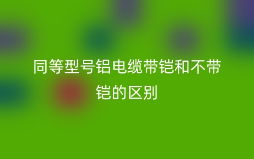 同等型号铝电缆带铠和不带铠的区别是什么?(图1) 同等型号铝电缆带铠和不带铠的区别是什么?(图1)