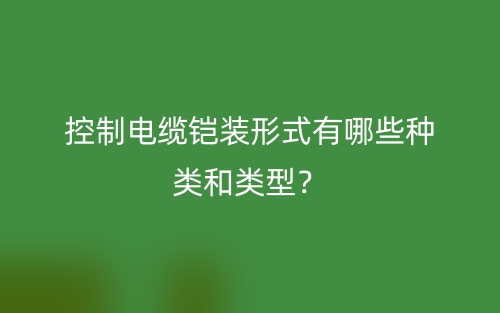 控制电缆铠装形式有哪些种类和类型?(图1) 控制电缆铠装形式有哪些种类和类型?(图1)