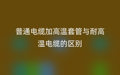 普通电缆加高温套管与耐高温电缆的区别是什么?(图1) 普通电缆加高温套管与耐高温电缆的区别是什么?(图1)