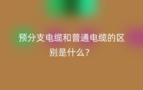 预分支电缆和普通电缆的区别是什么?(图1) 预分支电缆和普通电缆的区别是什么?(图1)