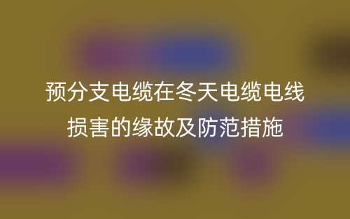 预分支电缆在冬天电缆电线损害的缘故及防范措施(图1) 预分支电缆在冬天电缆电线损害的缘故及防范措施(图1)