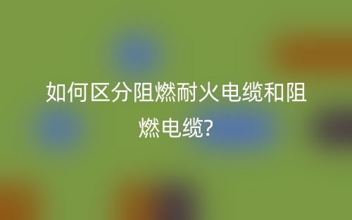 如何区分阻燃耐火电缆和阻燃电缆?(图1) 如何区分阻燃耐火电缆和阻燃电缆?(图1)