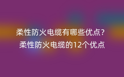 柔性防火电缆有哪些优点?柔性防火电缆的12个优点(图1) 柔性防火电缆有哪些优点?柔性防火电缆的12个优点(图1)