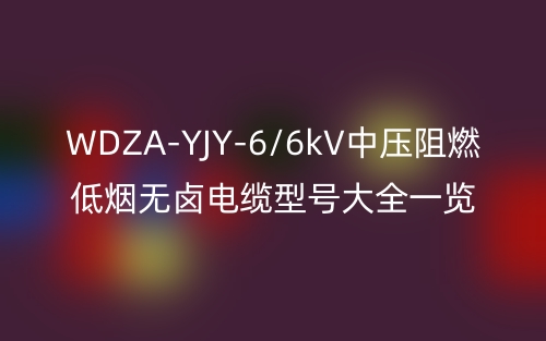 WDZA-YJY-6/6kV中压阻燃低烟无卤电缆型号大全一览表(图1) WDZA-YJY-6/6kV中压阻燃低烟无卤电缆型号大全一览表(图1)