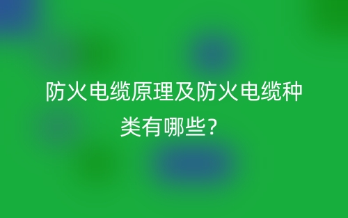 防火电缆原理及防火电缆种类有哪些?(图1) 防火电缆原理及防火电缆种类有哪些?(图1)