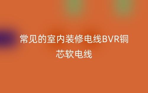 常见的室内装修电线BVR铜芯软电线(图1) 常见的室内装修电线BVR铜芯软电线(图1)
