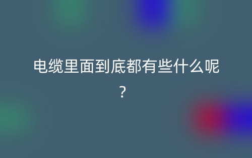 电缆里面到底都有些什么呢?(图1) 电缆里面到底都有些什么呢?(图1)