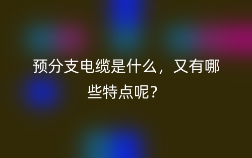 预分支电缆是什么,又有哪些特点呢?(图1) 预分支电缆是什么,又有哪些特点呢?(图1)