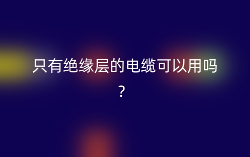 只有绝缘层的电缆可以用吗?(图1) 只有绝缘层的电缆可以用吗?(图1)