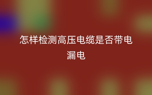 怎样检测高压电缆是否带电漏电?(图1) 怎样检测高压电缆是否带电漏电?(图1)