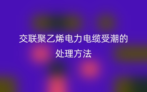 交联聚乙烯电力电缆受潮的处理方法(图1) 交联聚乙烯电力电缆受潮的处理方法(图1)