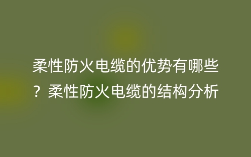 柔性防火电缆的优势有哪些?柔性防火电缆的结构分析(图1) 柔性防火电缆的优势有哪些?柔性防火电缆的结构分析(图1)