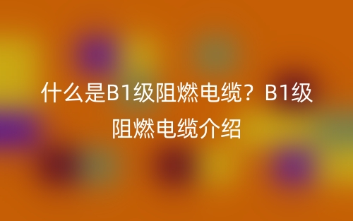 什么是B1级阻燃电缆?B1级阻燃电缆介绍(图1) 什么是B1级阻燃电缆?B1级阻燃电缆介绍(图1)