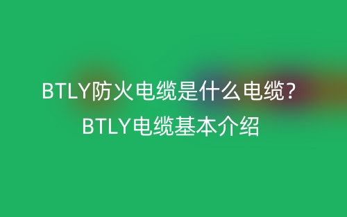 BTLY防火电缆是什么电缆?BTLY电缆基本介绍(图1) BTLY防火电缆是什么电缆?BTLY电缆基本介绍(图1)