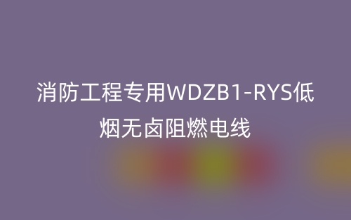 消防工程专用WDZB1-RYS低烟无卤阻燃电线(图1) 消防工程专用WDZB1-RYS低烟无卤阻燃电线(图1)