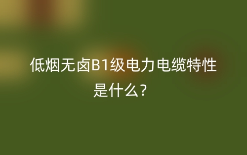 低烟无卤B1级电力电缆特性是什么?(图1) 低烟无卤B1级电力电缆特性是什么?(图1)