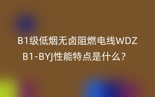 B1级低烟无卤阻燃电线WDZB1-BYJ性能特点是什么?(图1) B1级低烟无卤阻燃电线WDZB1-BYJ性能特点是什么?(图1)