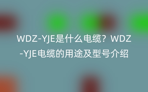 WDZ-YJE是什么电缆?WDZ-YJE电缆的用途及型号介绍!(图1) WDZ-YJE是什么电缆?WDZ-YJE电缆的用途及型号介绍!(图1)