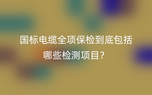 国标电缆全项保检到底包括哪些检测项目？(图1)