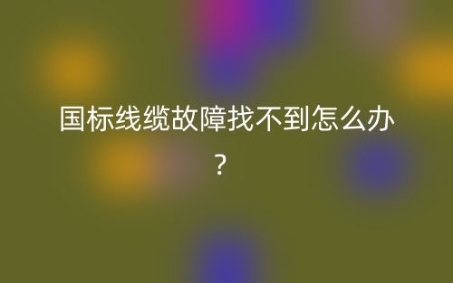 国标线缆故障找不到怎么办?(图1) 国标线缆故障找不到怎么办?(图1)
